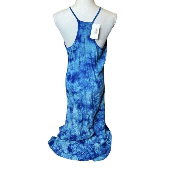 C&C California Woman’s Spaghetti Strap Maxi Dress Blue Tie-Dye Beachy Sz M NWT - Picture 3 of 4